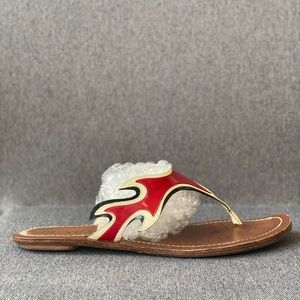 Prada fire flip flop